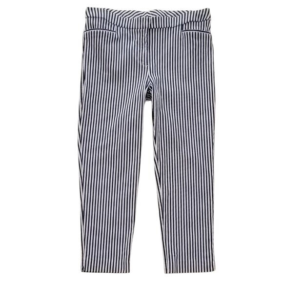Chico's Fabulously Slimming Trouser Ankle Pants Blue Striped Nautical Sz 16-18 - Picture 1 of 12